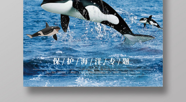 蓝色大海壮阔舒适保护海洋海洋公益海报