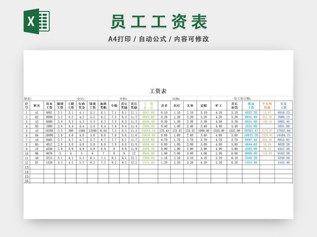 工资表打印版