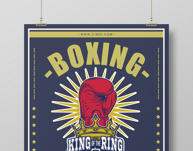 简约拳击比赛打拳争霸赛BOXING宣传海报