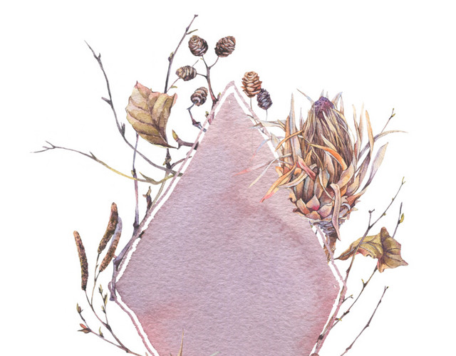干花装饰边框