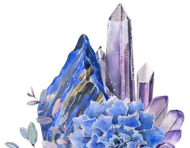 花卉彩石素材