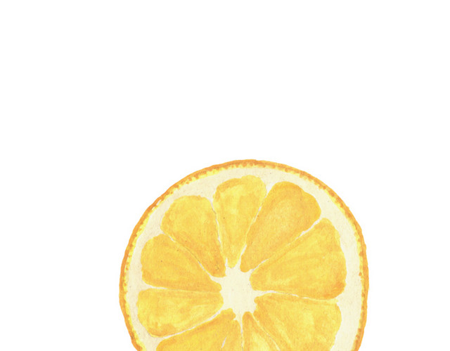 手绘水彩柠檬