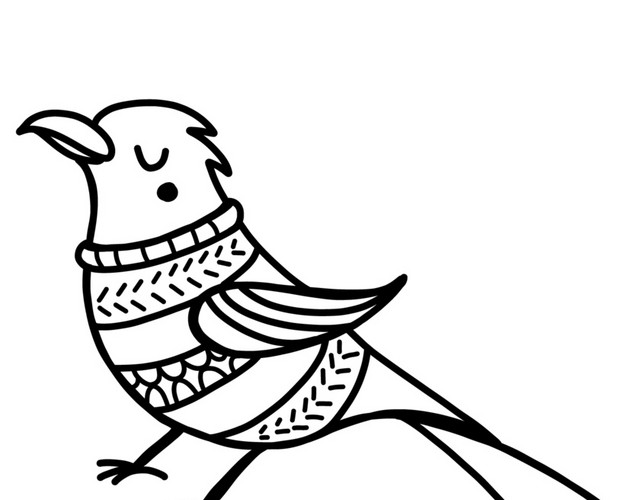 卡通简笔画小鸟素材