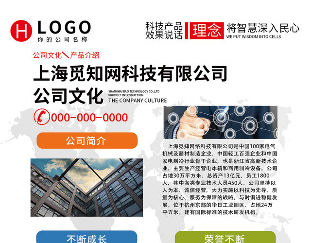 科技公司文化宣传介绍红色单页设计