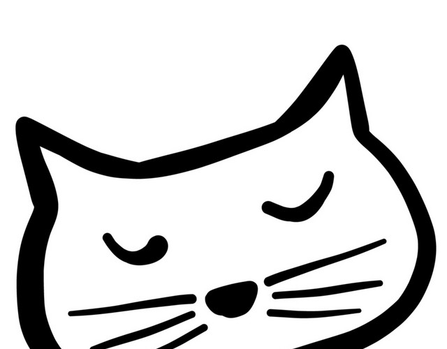 卡通简笔画猫头素材