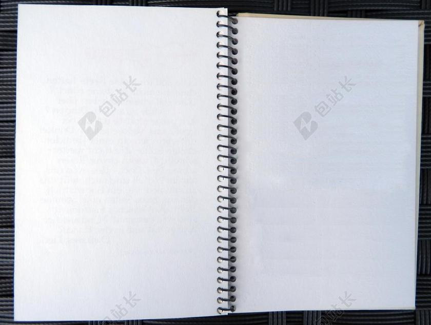 文具空白的白色笔记本背景图片