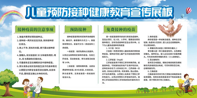 儿童预防接种健康教育展板科普宣传栏