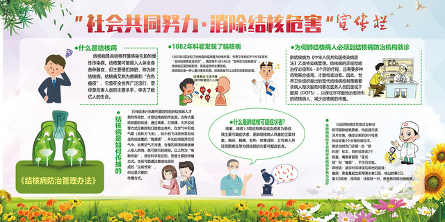 绿色社会共同努力消除结核危害宣传栏医院宣传栏