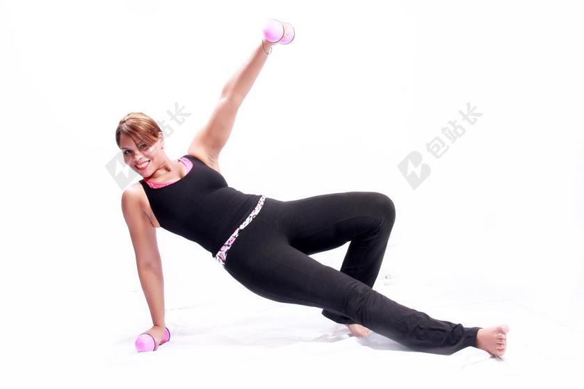 广告清新女子健身瑜伽背景图片