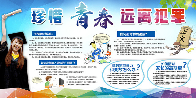 珍惜青春远离犯罪宣传栏