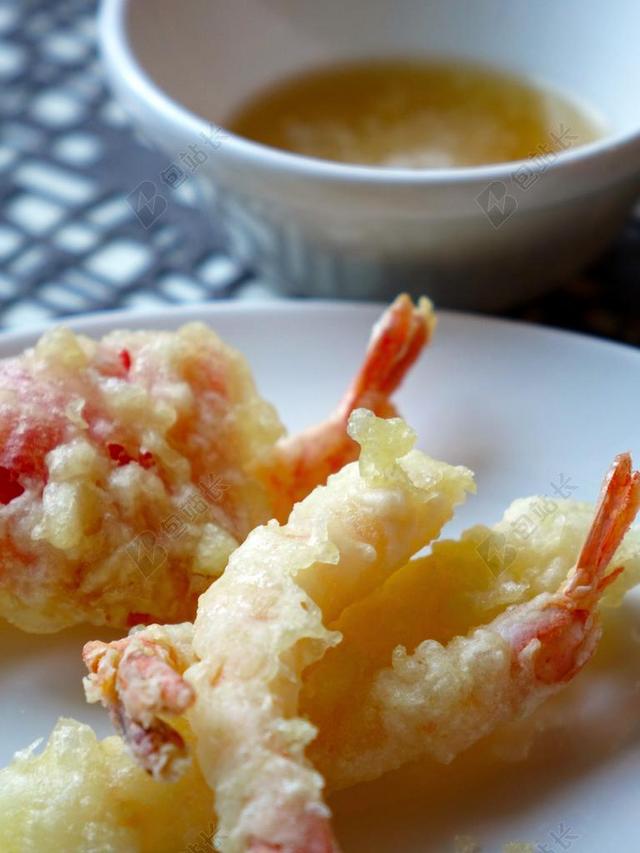 天妇罗 日本 美食 油煎 海鲜 大虾 虾