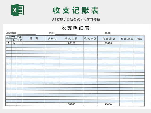 收支明细表