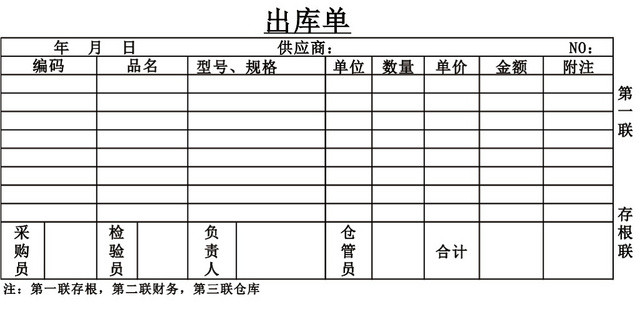 企业仓储管理入库单出库单设计