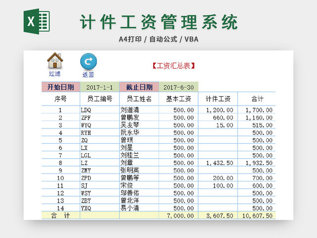 财务会计工资汇总表工资管理系统表格设计