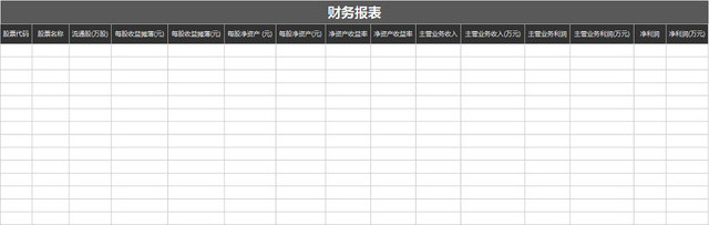 财务会记报表