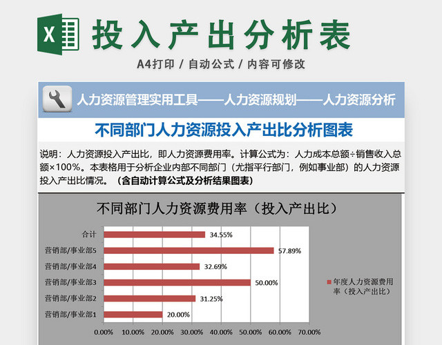 公司投入产出分析表设计