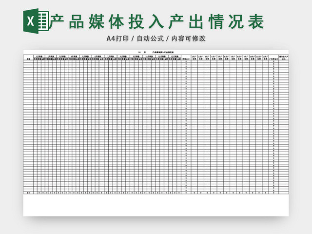 公司产品媒体投入产出表设计
