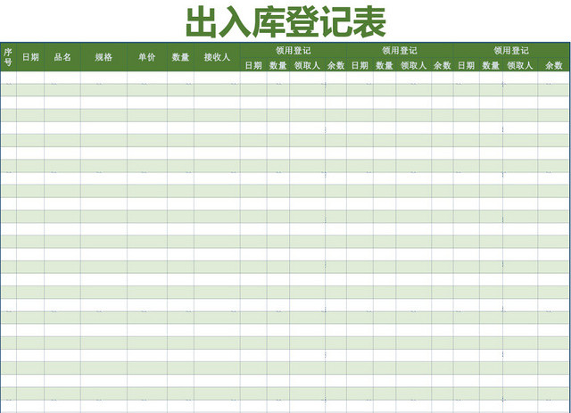 企业仓储管理出入库登记表格设计