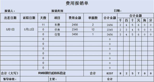 费用报销单