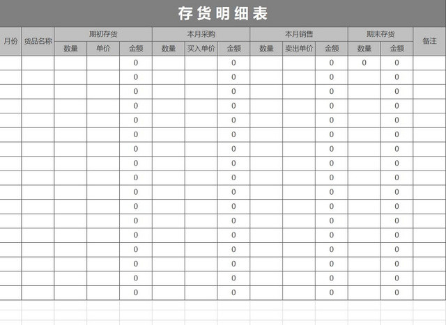 存货盘点表存货单存货明细