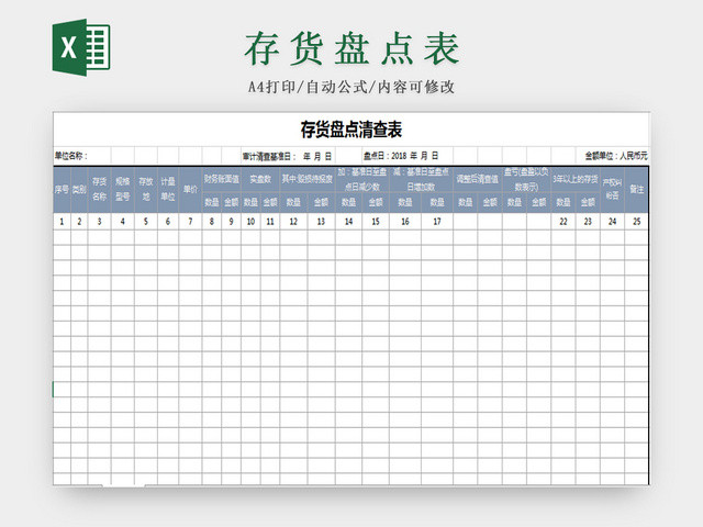仓储管理存货盘点表