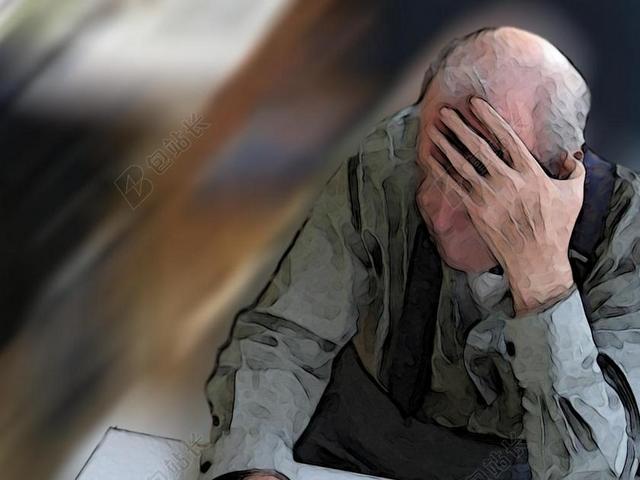 人特效摸头的老人背景图片