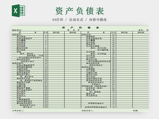 资产负债表