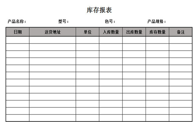 仓储管理库存管理表