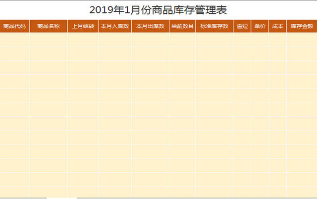 仓储管理库存管理表