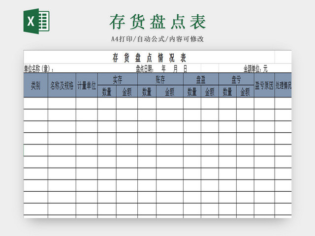 仓储管理存货盘点表