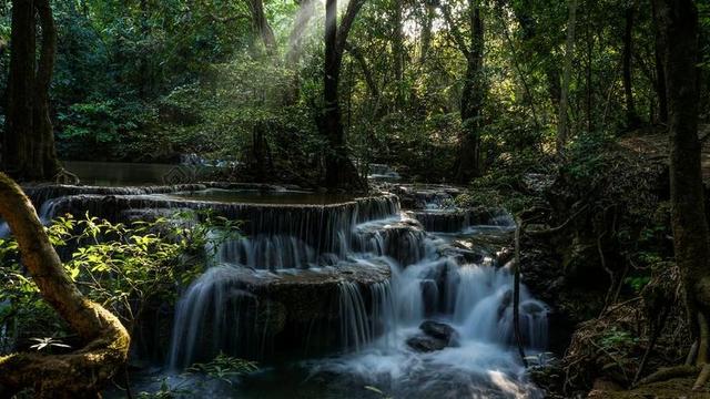 清迈湄卡敏瀑布 北碧府 旅游景点