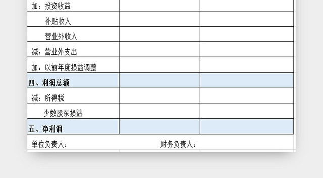 企业利润表