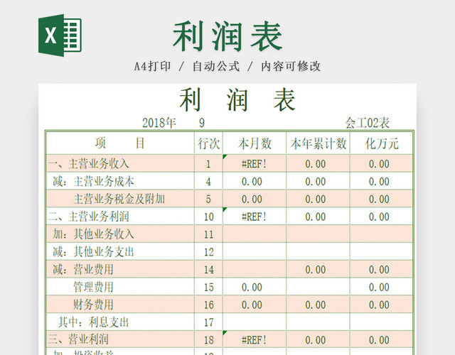 企业利润表