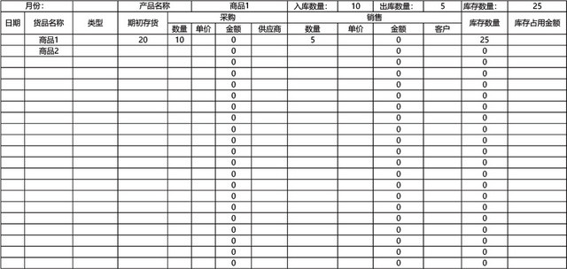 企业仓储管理进销存明细表格模板