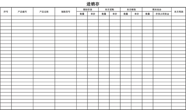 企业仓储管理进销存表格设计