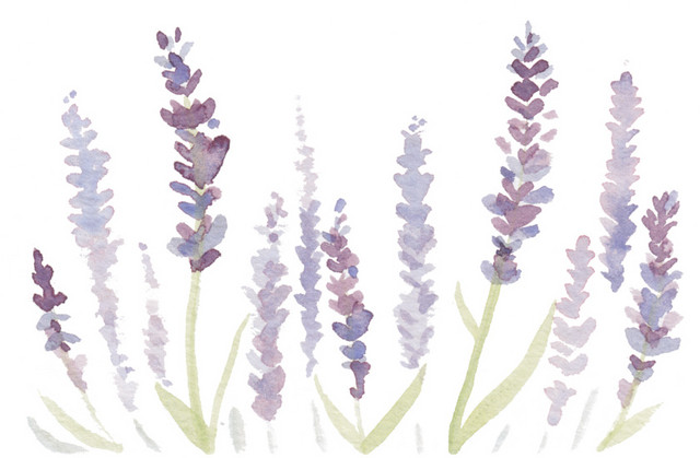 紫色花朵水彩矢量元素