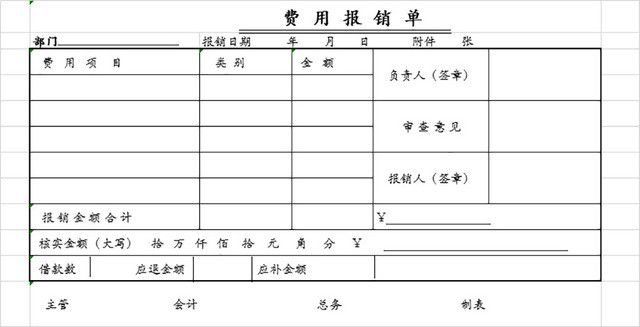 费用报销单