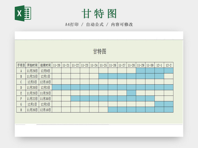 项目计划甘特图