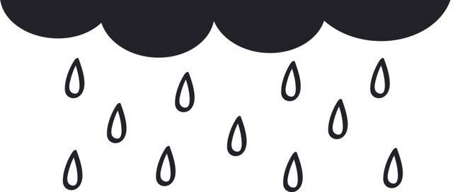 云朵降雨水彩矢量元素
