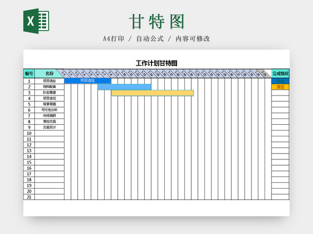 工作计划甘特图