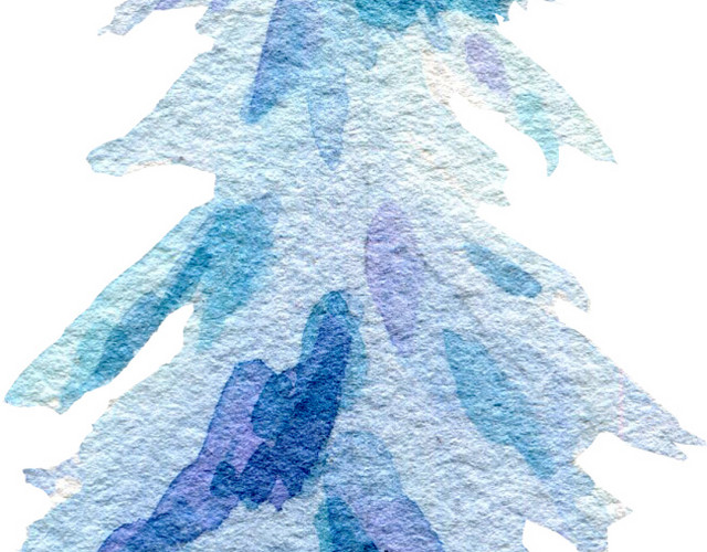 水彩松树