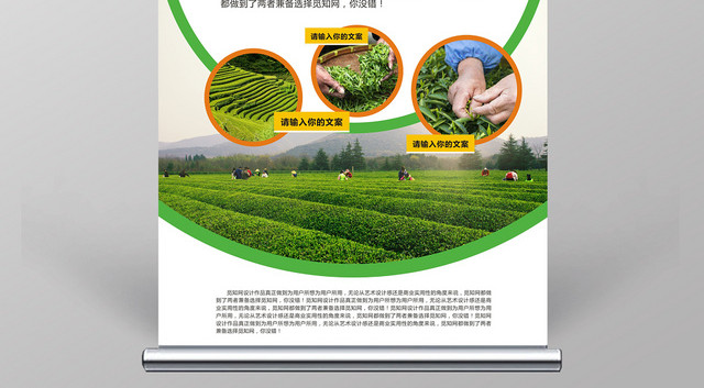 茶素材茶叶易拉宝展架
