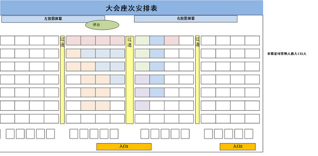 会议座位安排表行政管理表座次表