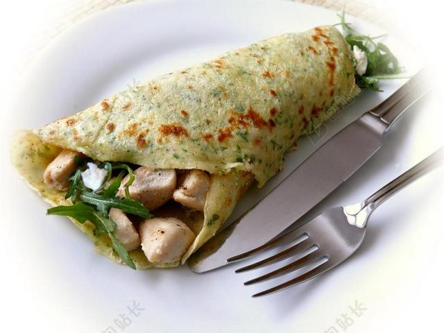 饼子 煎饼 充满 吃 爽朗 鸡胸肉菲力 火箭 羊乳酪 美味