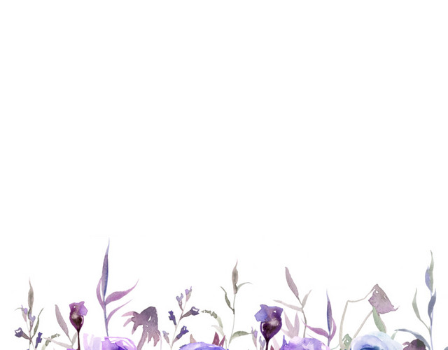 水彩花卉枝叶边框