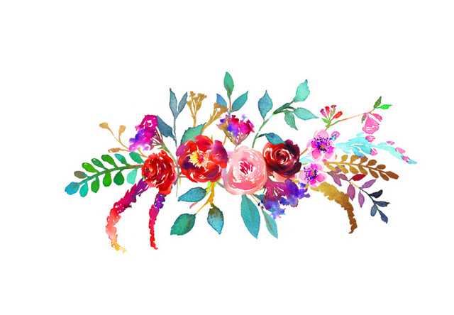 水彩花卉枝叶