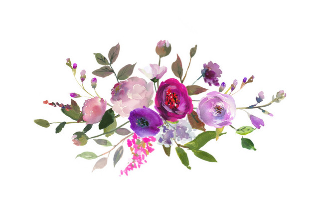 水彩手绘花卉装饰