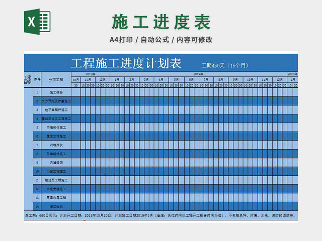 施工进度计划表