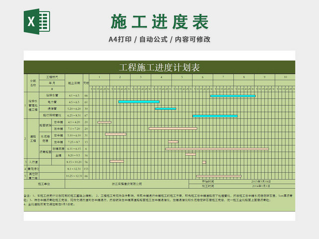 施工进度计划表
