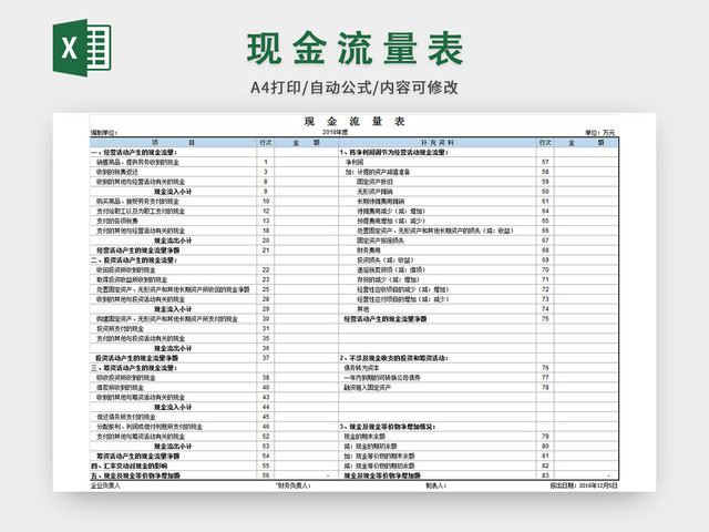 公司会计财务现金流量表